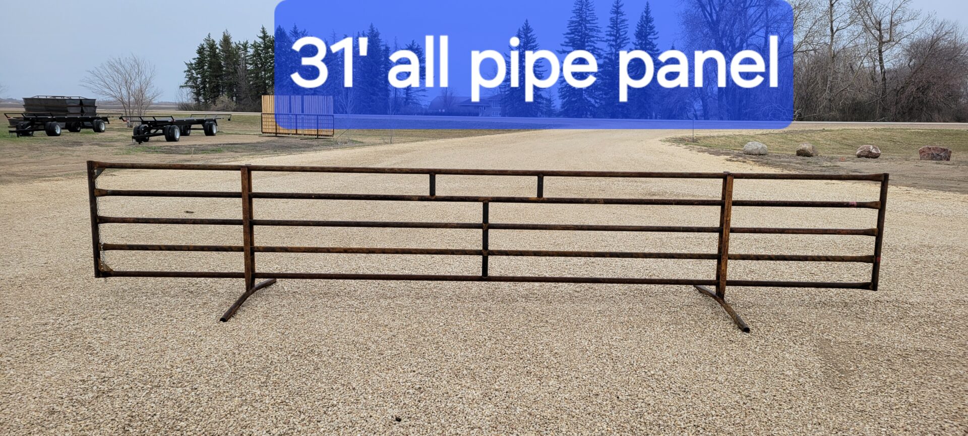 A metal fence with the words " 3 1 all pipe parks ".